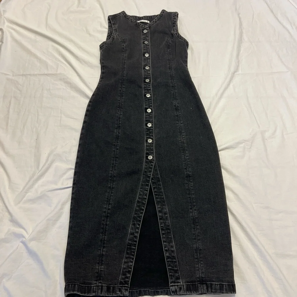 Abercrombie and finch Black Denim Button-Down Dress - Picture 3 of 7